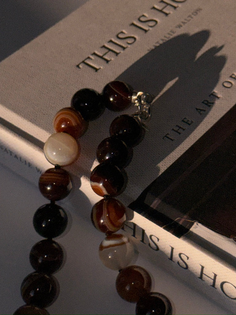 Kavos rudumo vėrinys | Dryžuotas agatas