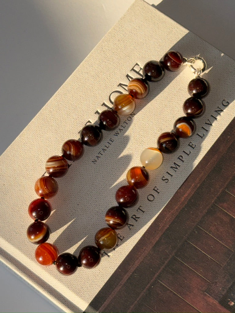 Kavos rudumo vėrinys | Dryžuotas agatas