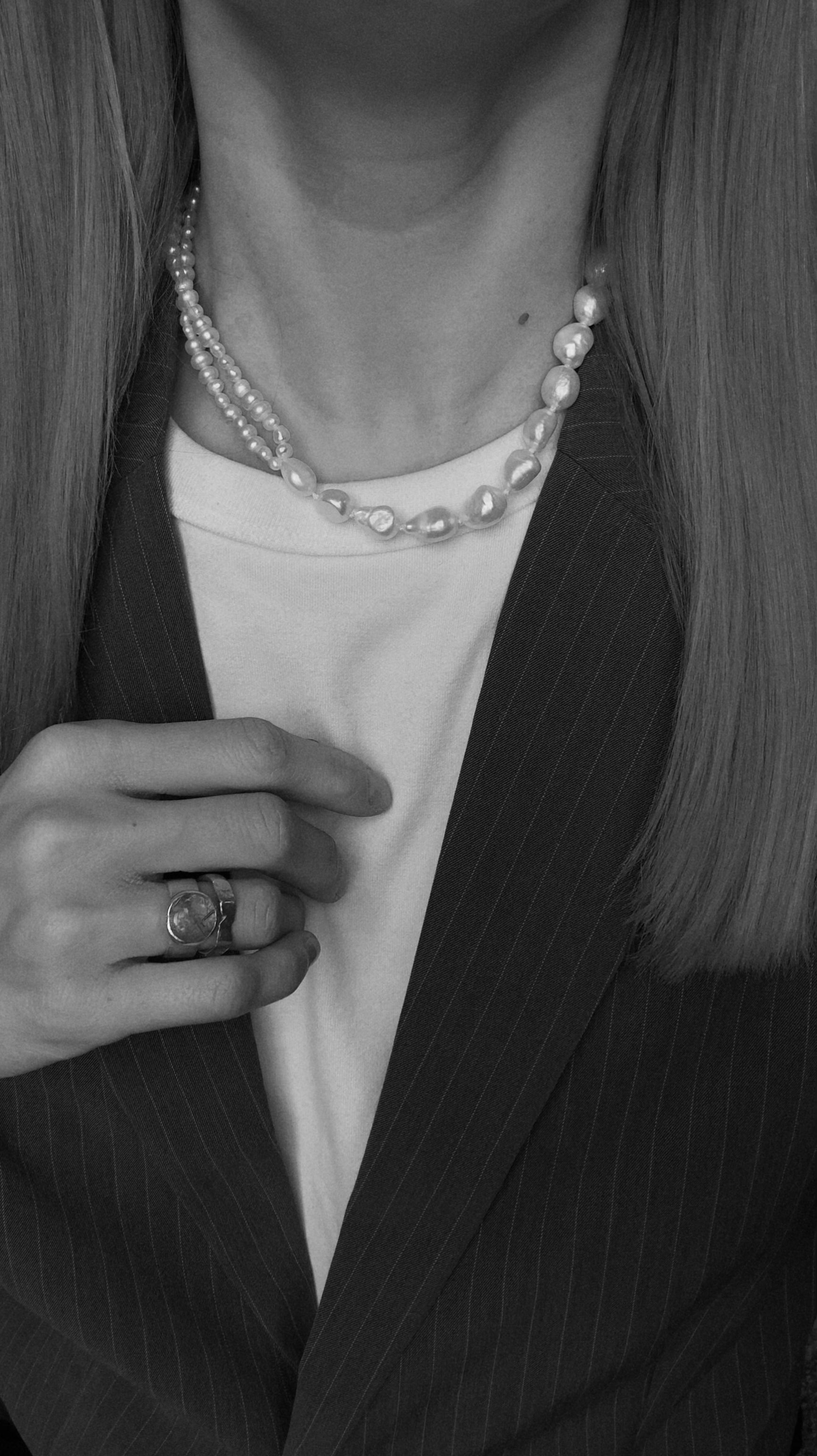 Dual classic necklace | Freshwater pearls