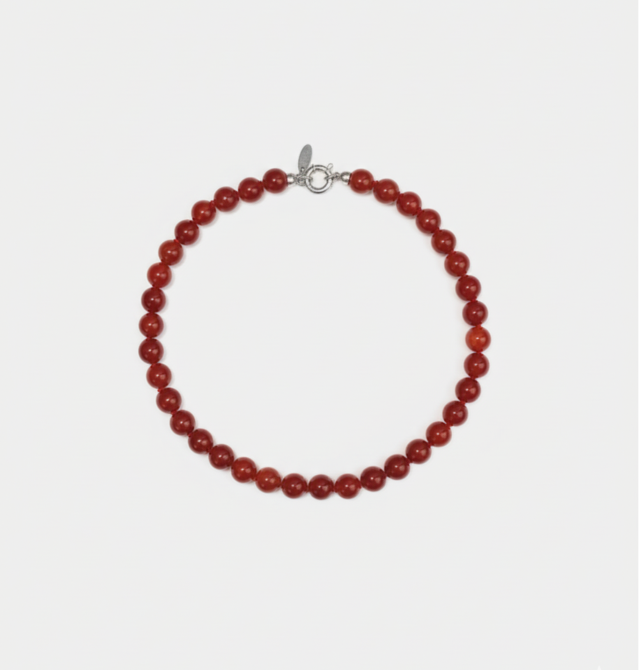 Giliai raudonos spalvos vėrinys | Karneolis