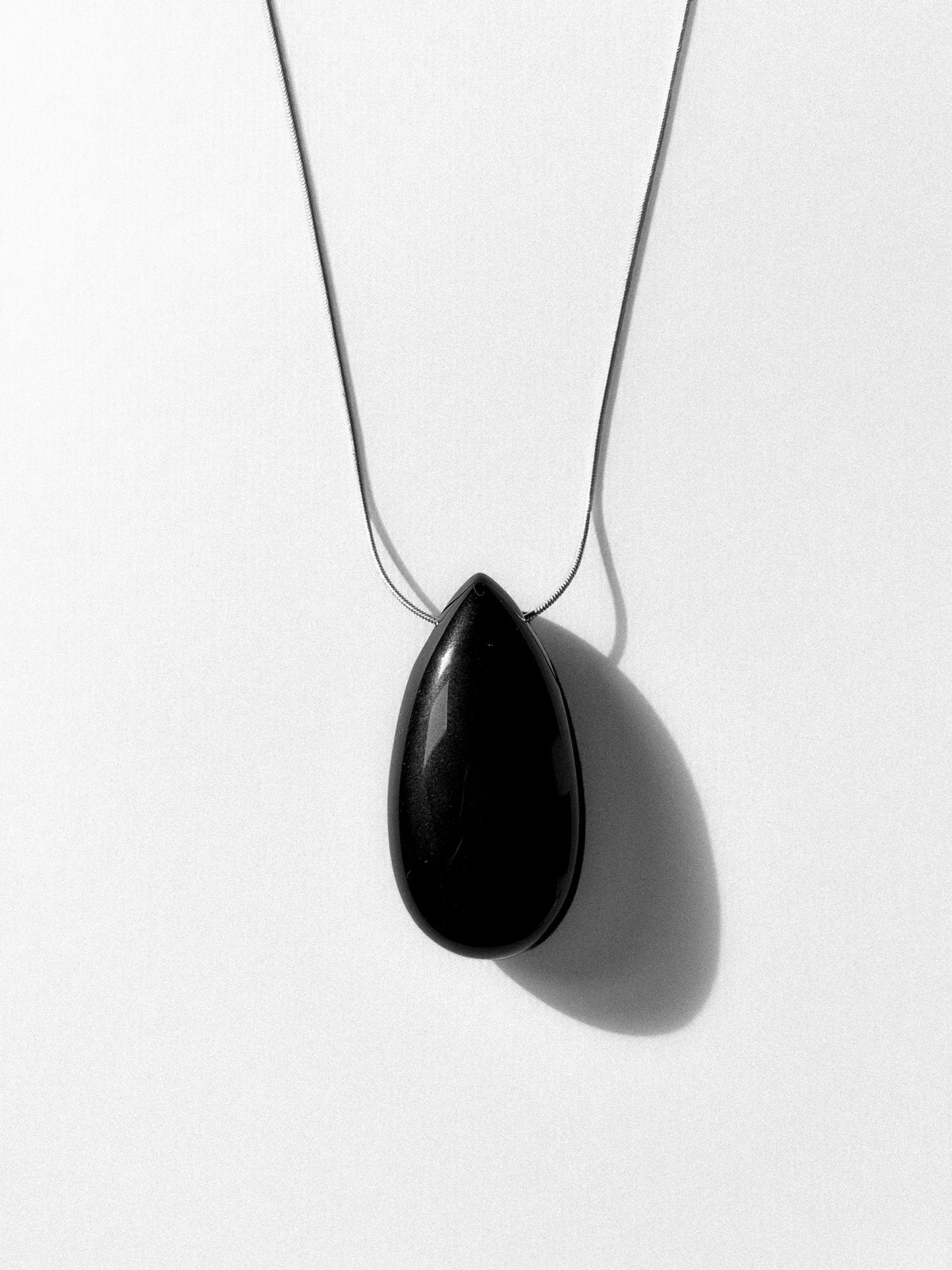 Obsidian teardrop necklace