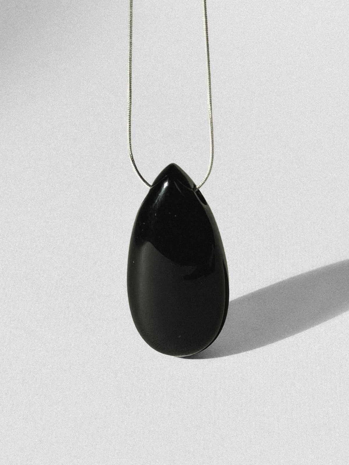 Obsidian teardrop necklace