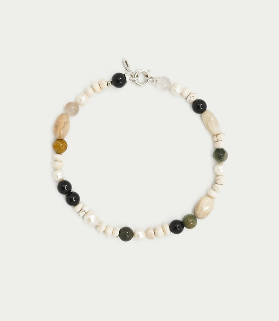 Signature assymetric necklace | Pearls & stones