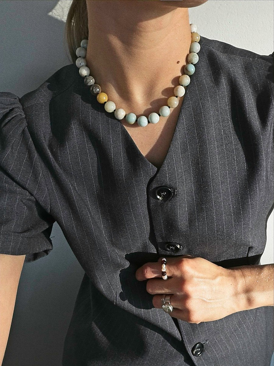 Mėlynos harmonijos vėrinys | Amazonitas