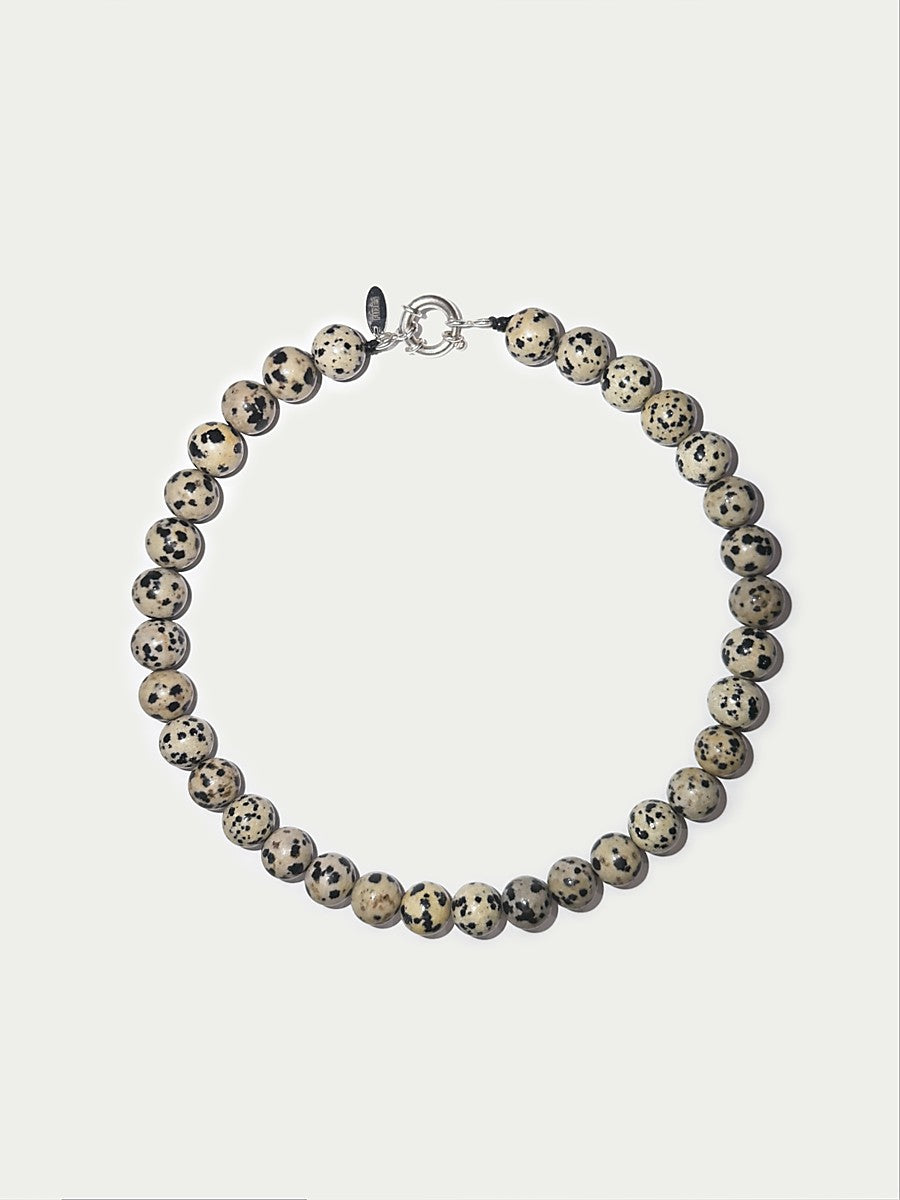 Dotted beige necklace | Dalmantian Jasper