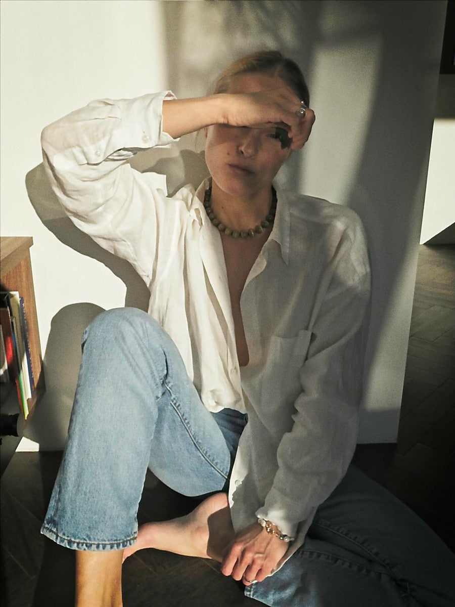 Olive green necklace | Cat's eye