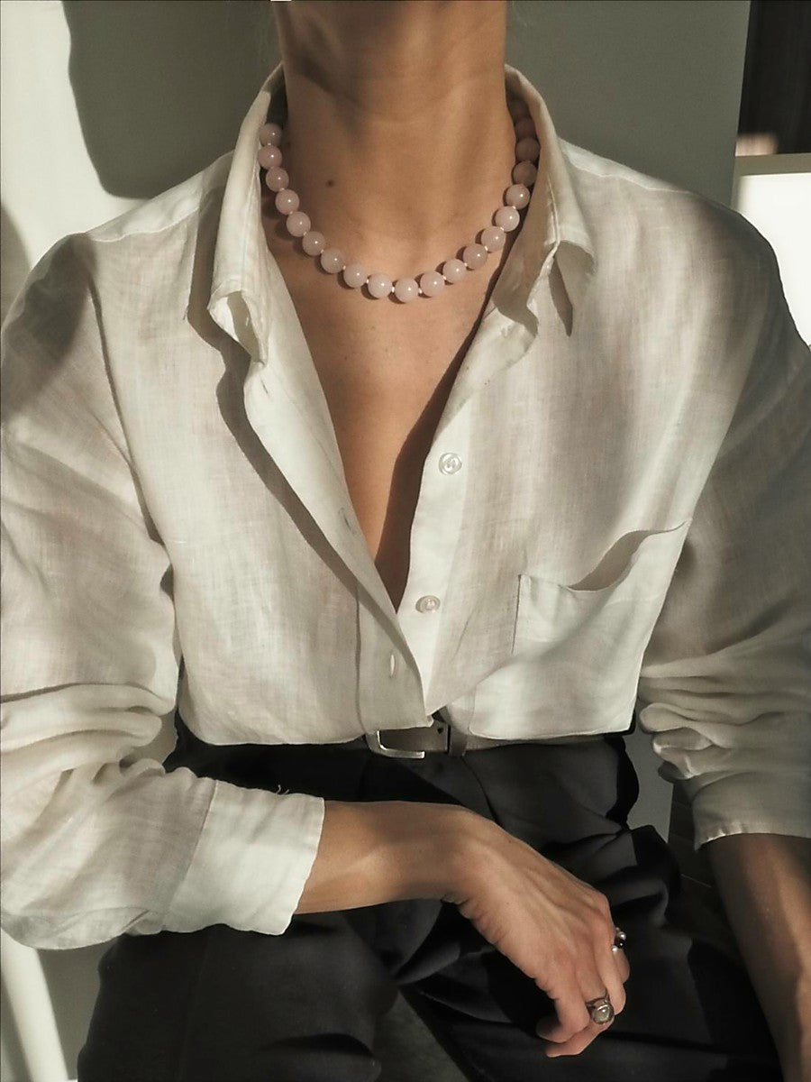 Pastel pink necklace | Rose Quartz