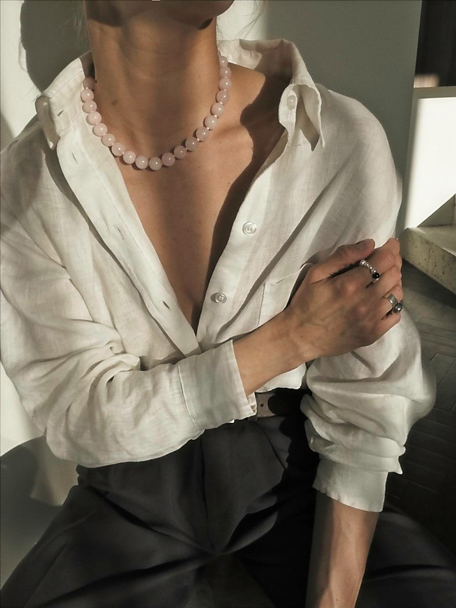Pastel pink necklace | Rose Quartz