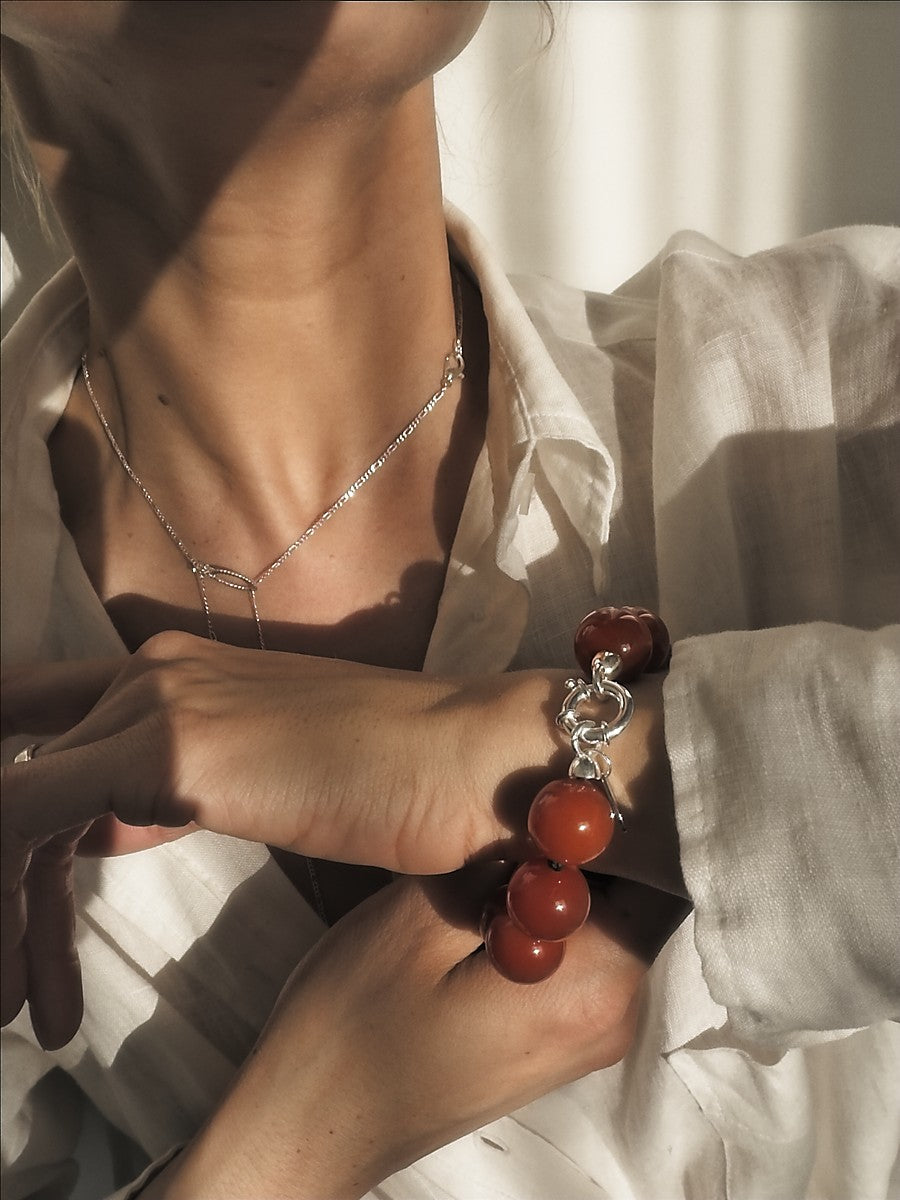 Cherry red bracelet | Carnelian