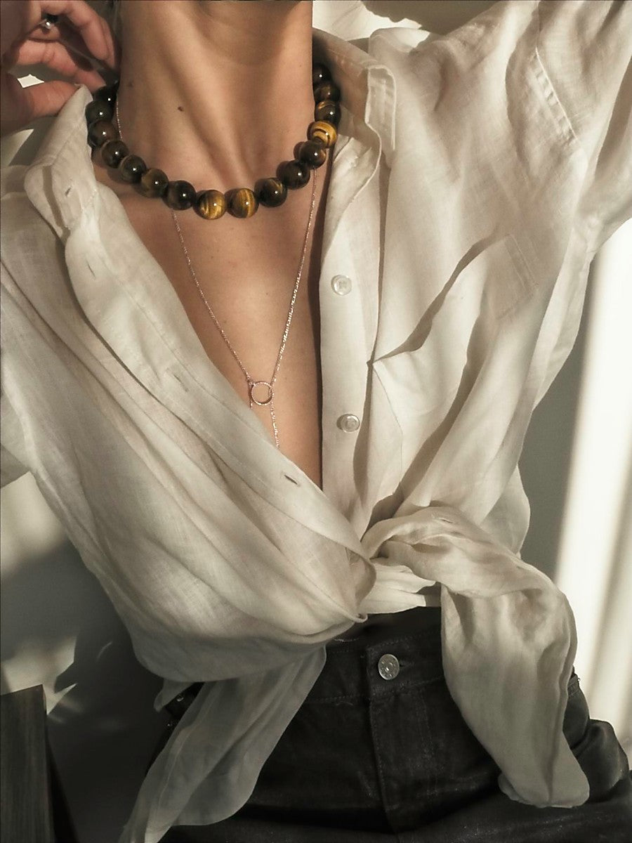 Caramel brown necklace | Tiger eye