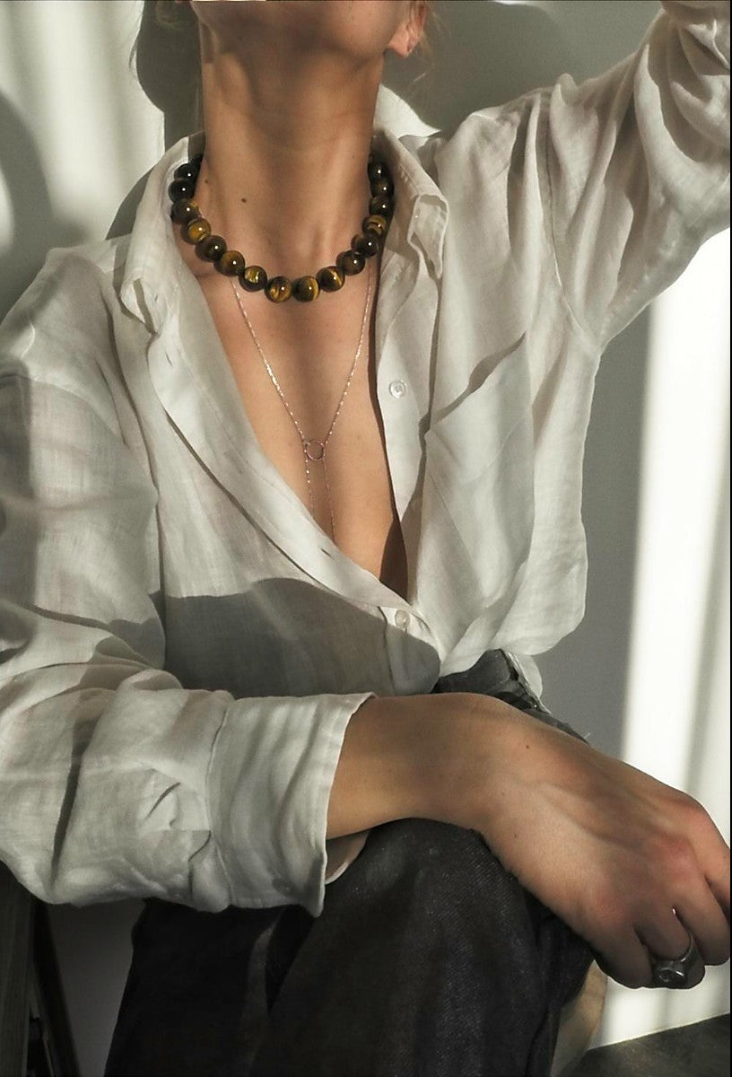 Caramel brown necklace | Tiger eye