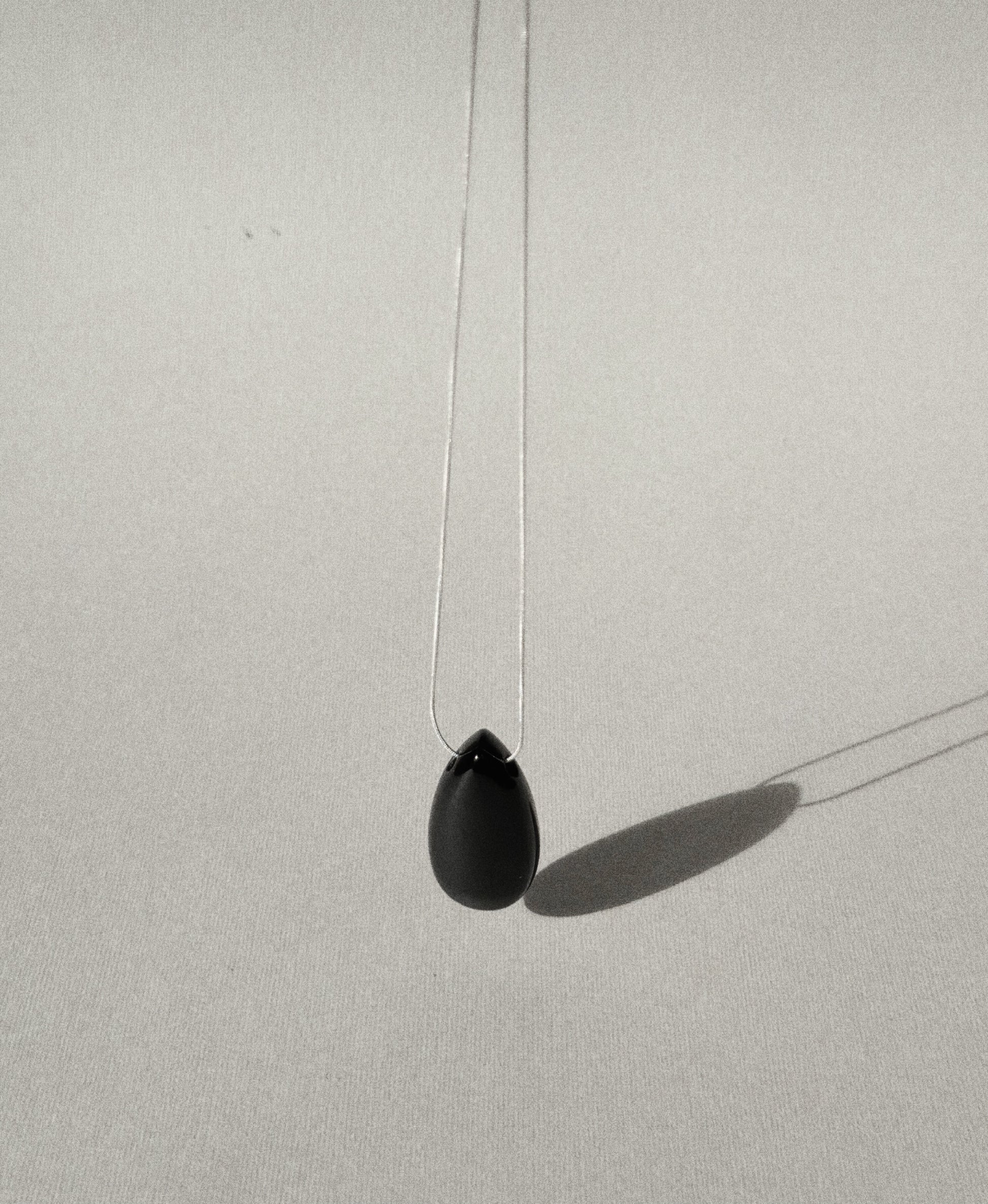 Obsidian teardrop necklace